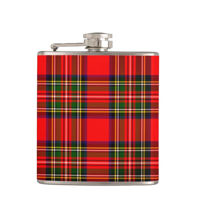 Royal Stewart Clan Tartan Plaid  Hip Flask (Front)