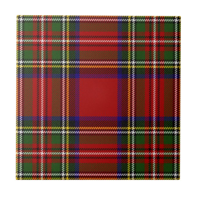 Royal Stewart Clan Tartan Plaid Pattern Tile (Front)