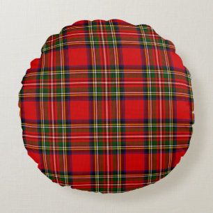 Royal Stewart Clan Tartan Plaid Round Pillow
