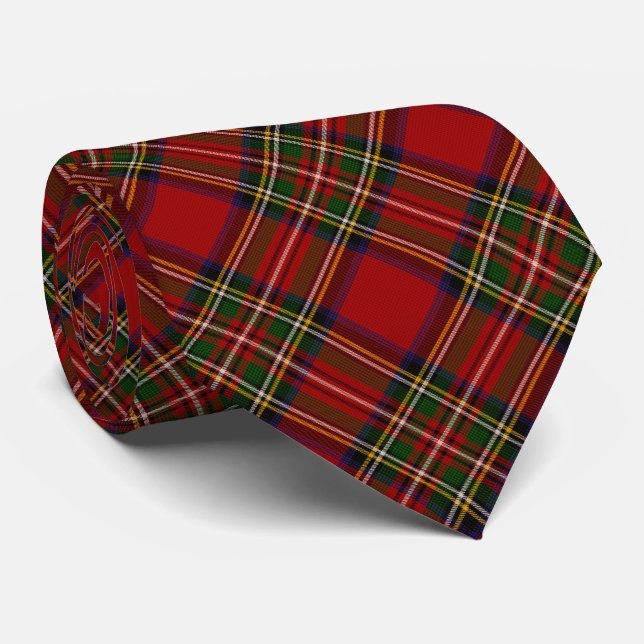 Royal Stewart Clan Tartan Plaid  Tie (Rolled)