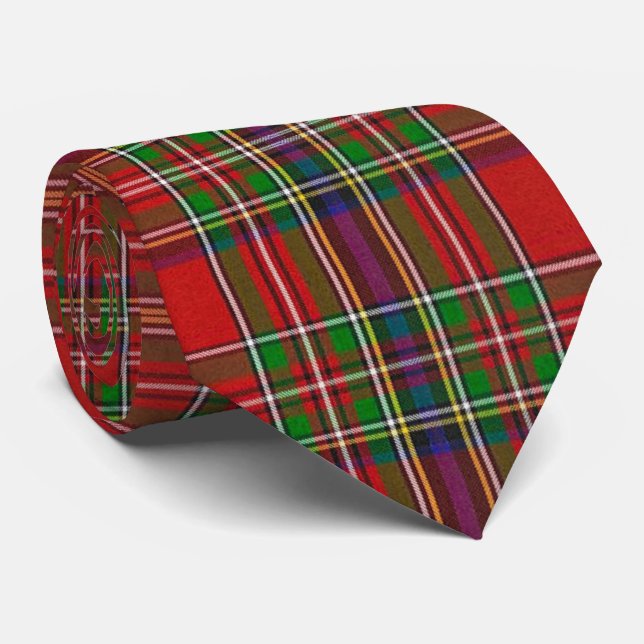 Royal Stewart Clan Tartan Plaid  Tie (Rolled)