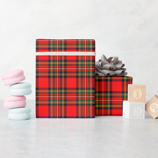 Royal Stewart Clan Tartan Plaid  Wrapping Paper (Baby Shower)