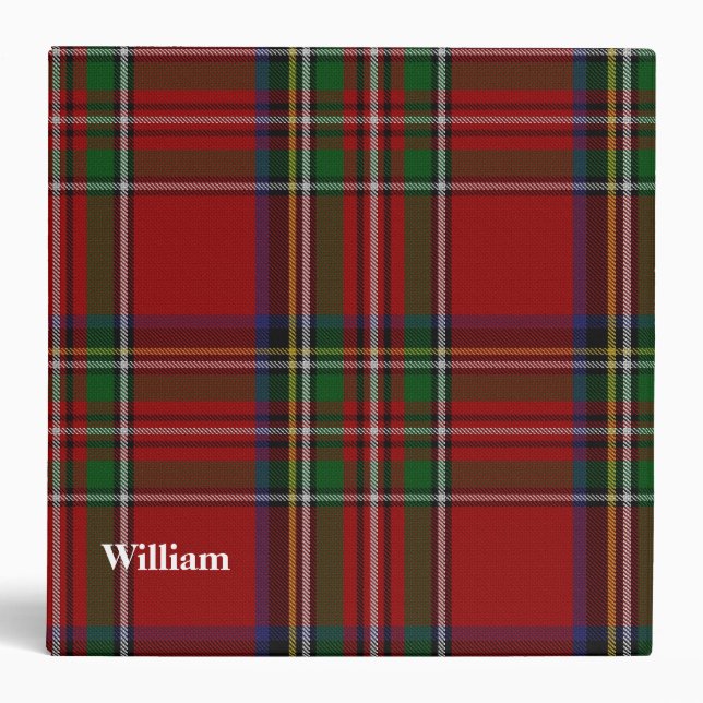 Royal Stewart Custom Tartan Plaid Binder (Front)