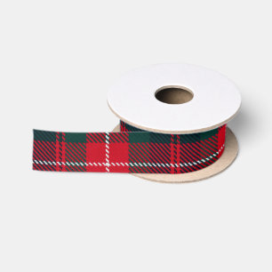 Royal Stewart Dark Red Tartan Pattern Satin Ribbon