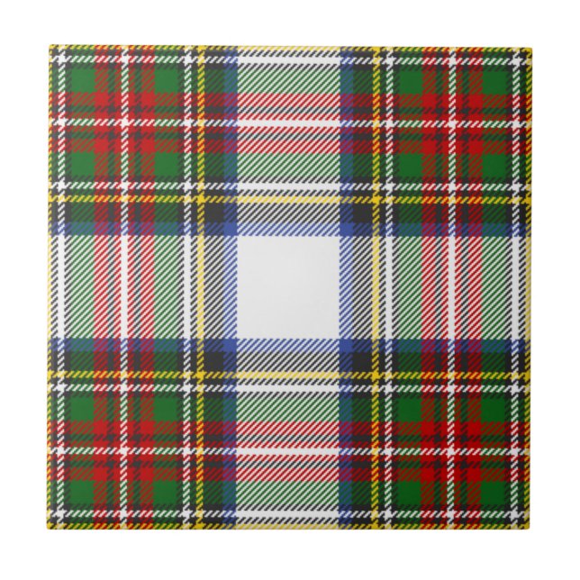 Royal Stewart Dress Clan Tartan Plaid Pattern Tile (Front)