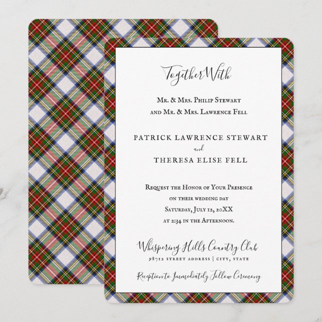 Royal Stewart Dress Clan Tartan Scottish Plaid Invitation (Front/Back)