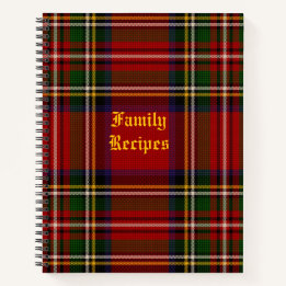 Royal Stewart Personalized Recipe Notebook