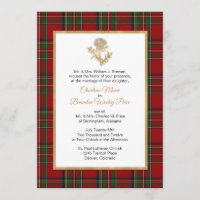 Royal Stewart Plaid Thistle Faire-part de mariage
