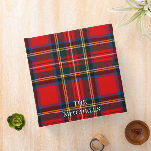 Royal Stewart Red Plaid PERSONALIZE Binder