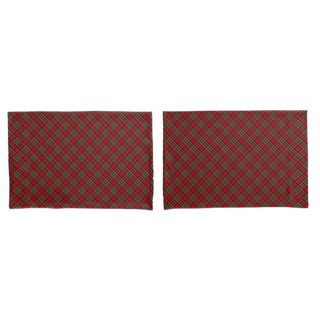 Royal Stewart Scottish Clan Tartan Plaid Pillowcase (Front-Set)