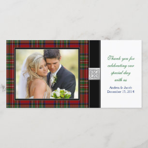 Royal Stewart Tartan Mariage Carte photo Merci 
