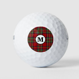 Royal Stewart Tartan Plaid Scottish Clan Monogram Golf Balls