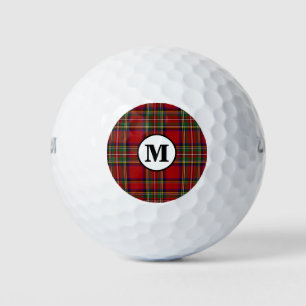 Royal Stewart Tartan Plaid Scottish Clan Monogram Golf Balls