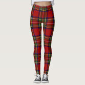 Royal Stewart tartan red black plaid Leggings