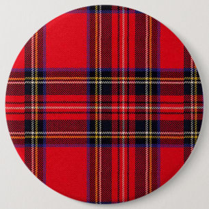 Royal Stewart tartan red black plaid 6 Inch Round Button