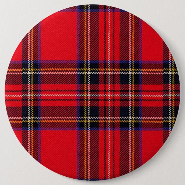 Royal Stewart tartan red black plaid 6 Inch Round Button (Front)