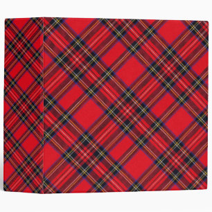 Royal Stewart tartan red black plaid Binder