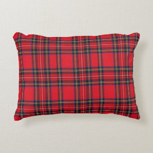 Royal Stewart tartan red black plaid Decorative Pillow