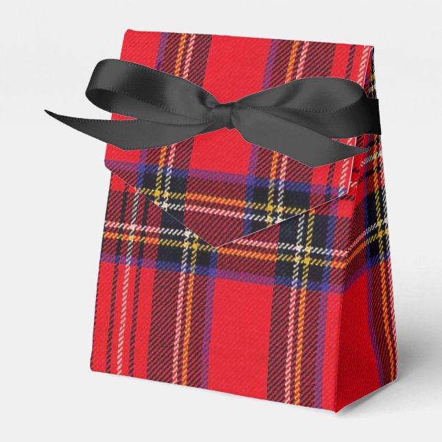 Royal Stewart tartan red black plaid Favor Box (Front Side)