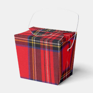 Royal Stewart tartan red black plaid Favor Box