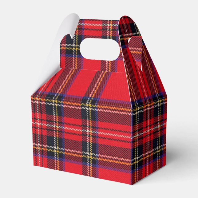 Royal Stewart tartan red black plaid Favor Box (Front Side)