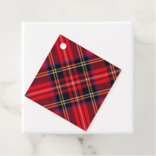 Royal Stewart tartan red black plaid Favour Tags