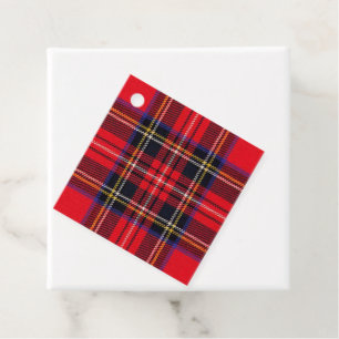 Royal Stewart tartan red black plaid Favour Tags