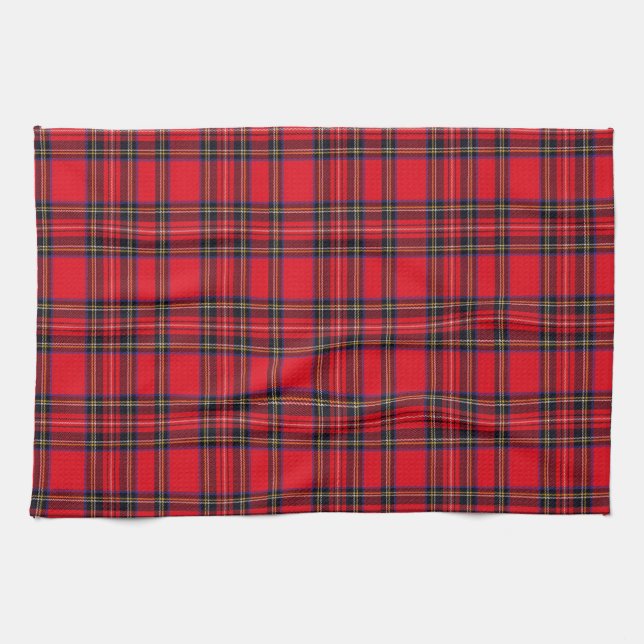 Royal Stewart tartan red black plaid Kitchen Towel (Horizontal)