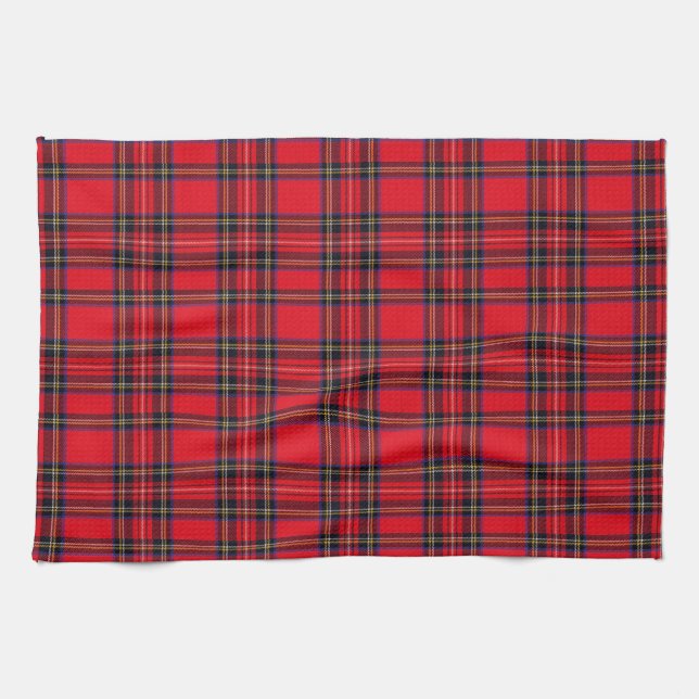 Royal Stewart tartan red black plaid Kitchen Towel (Horizontal)