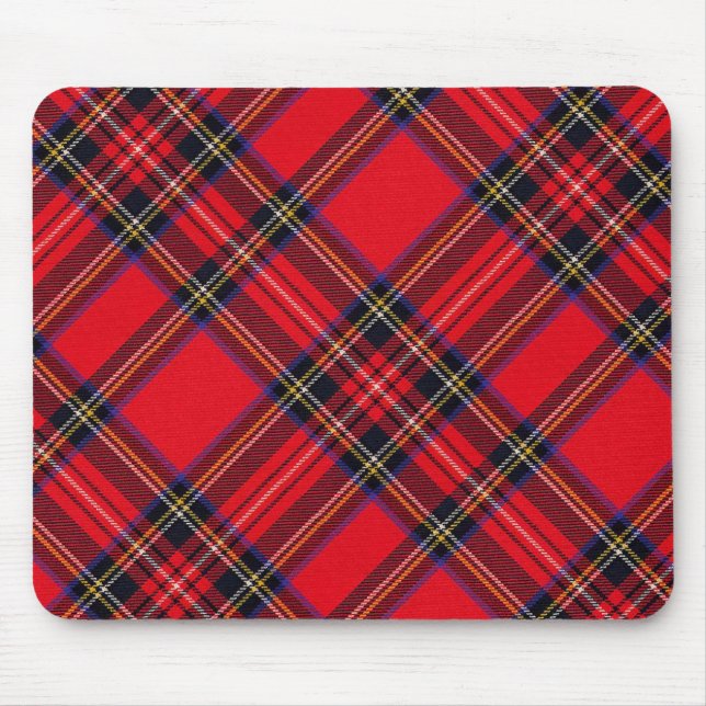Royal Stewart tartan red black plaid Mouse Pad (Front)