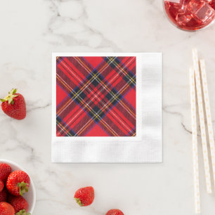 Royal Stewart tartan red black plaid Napkin