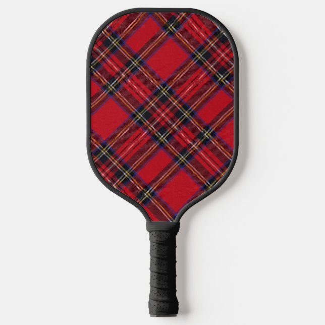 Royal Stewart tartan red black plaid Pickleball Paddle (Front)