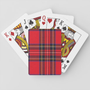 Royal Stewart tartan red black plaid Playing Cards