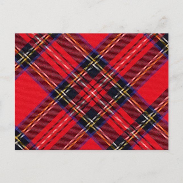 Royal Stewart tartan red black plaid Postcard (Front)