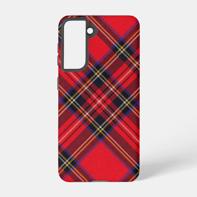 Royal Stewart tartan red black plaid Samsung Galaxy S21 Case (Back)