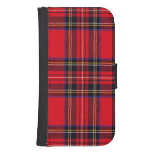 Royal Stewart tartan red black plaid Samsung S4 Wallet Case