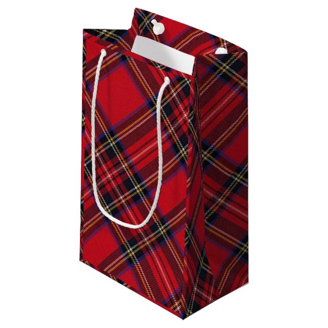Royal Stewart tartan red black plaid Small Gift Bag (Front Angled)
