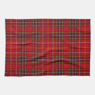Royal Stewart Tartan Red Gold Scottish Plaid Kitchen Towel