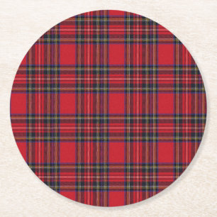 Royal Stewart Tartan Round Paper Coaster