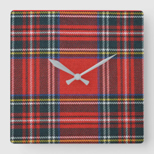 Royal Stewart Tartan Square Wall Clock