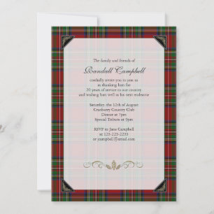 Royal Stuart Tartan Retirement Party Invitation