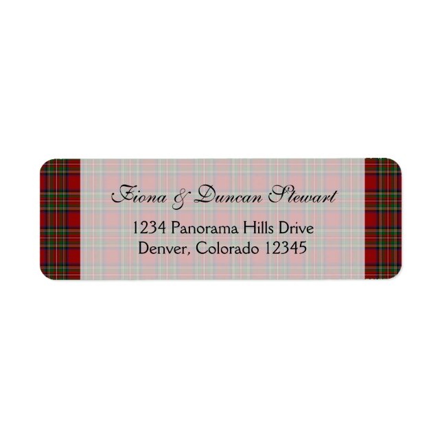 Royal Stuart Tartan Return Address Label (Front)