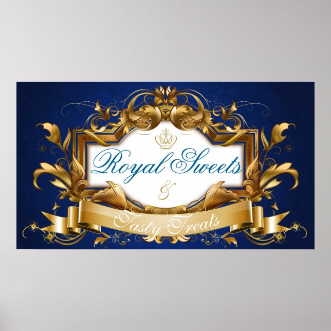 Royal Sweets and Tasty Treats Baby Shower Sign (Front)