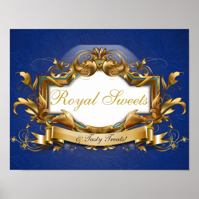 Royal Sweets & Treats Elegant Candy Buffet Sign (Front)