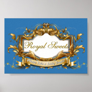 Royal Sweets & Treats Elegant Candy Buffet Sign