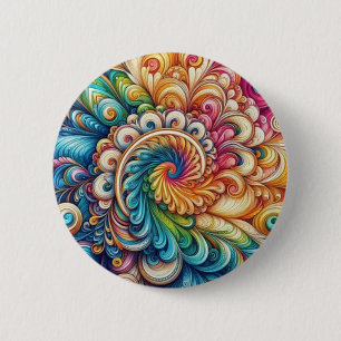Royal Tie-dye rainbow colours Button