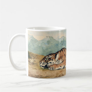 Royal Tiger, Eugene Delacroix, French Watercolor, Coffee Mug