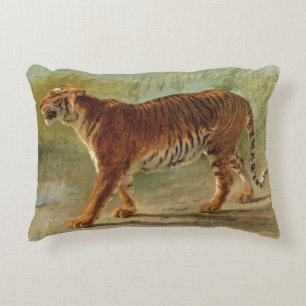 Royal Tiger Marching (by Rosa Bonheur) Accent Pillow