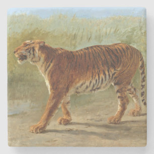 Royal Tiger Marching (by Rosa Bonheur) Stone Coaster