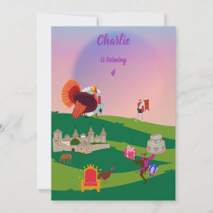 Royal Turkey celebration in kingdom birthday Invitation
